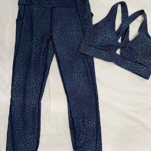 Fabletics Stylish Blue Leopard Print Women's Pants